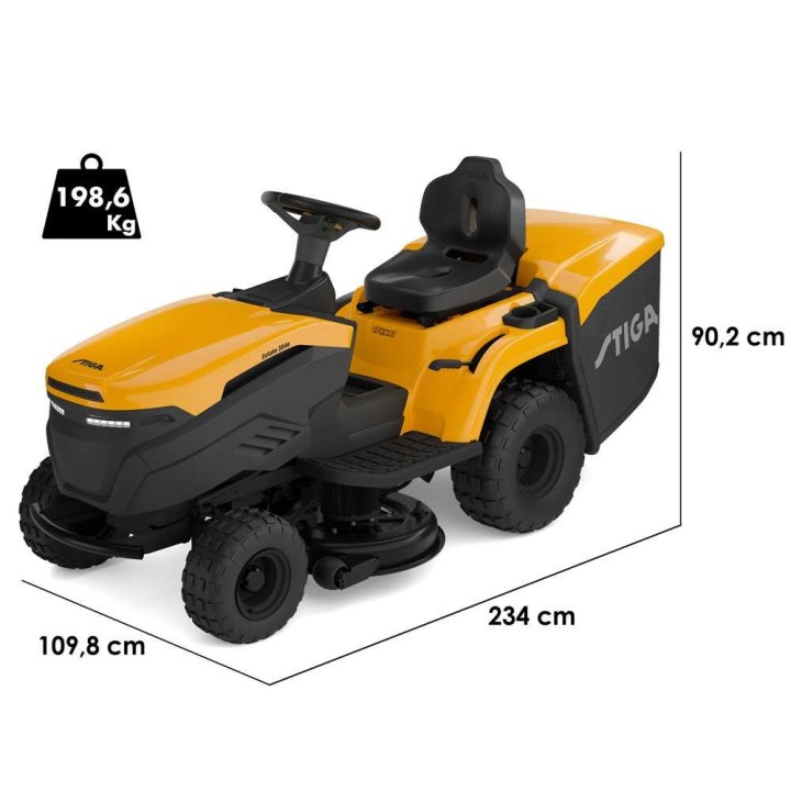 Stiga Estate 384e akkukäyttöinen ajoleikkuri, 84 cm, 2 × 56 V / 40 Ah, keruu ja silppuri