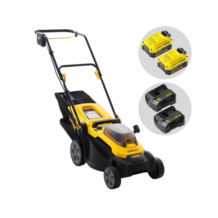 Stanley SCMWP3701M2 QW akkuruohonleikkuri 37 cm 36 V 2 18 V 4 Ah