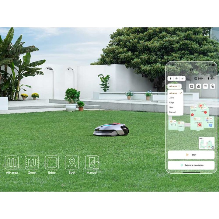 Dreame A2 2000 robottiruohonleikkuri ilman rajakaapelia, 2 000 m², 22 cm, 18 V