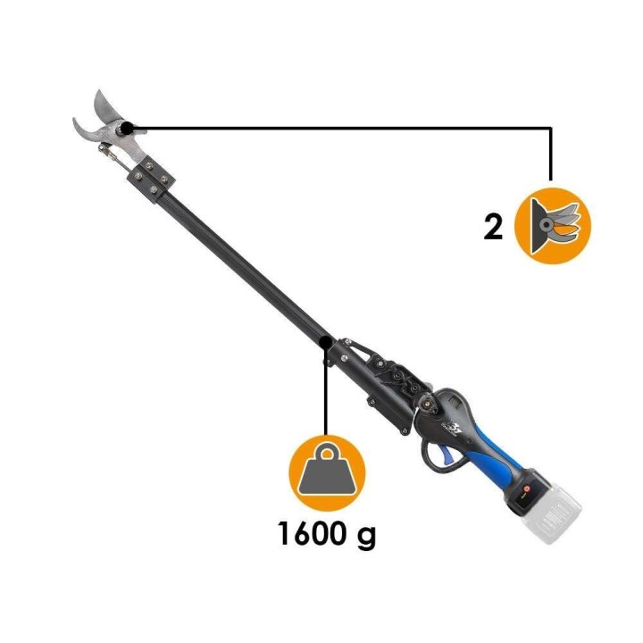 VESCO X37AF sähköoksasakset varrella, 90 cm, 37 mm, ilman akkua ja laturia