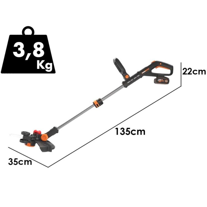 Worx WG173E.9 Nitro 3-in-1-akkutrimmeri, 33 cm, ilman akkua ja laturia