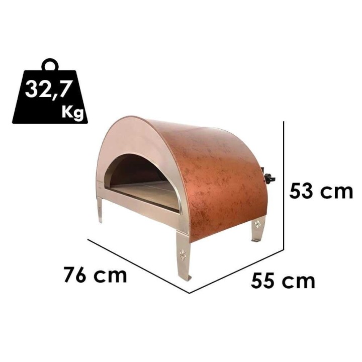 Pizza Party Emozione kaasukäyttöinen pizzauuni, 40 × 70 cm, 11 kW, 550 °C