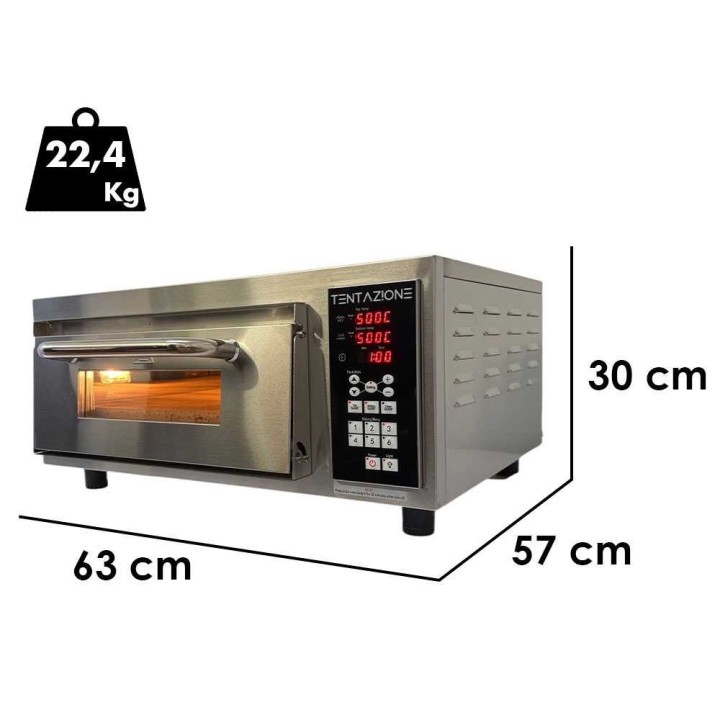 Tentazione MAX GT3 sähköpizzauuni, cordieriittikivi, 2 800 W, 500 °C, 230 V