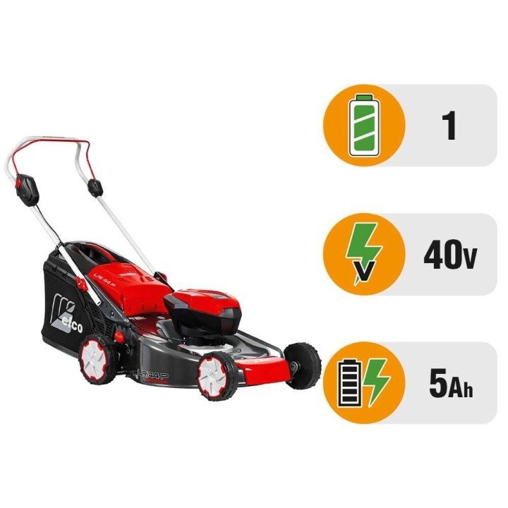 Efco LRi 44 P akkuruohonleikkuri, 41 cm, 40 V, 5 Ah, teräsrunko