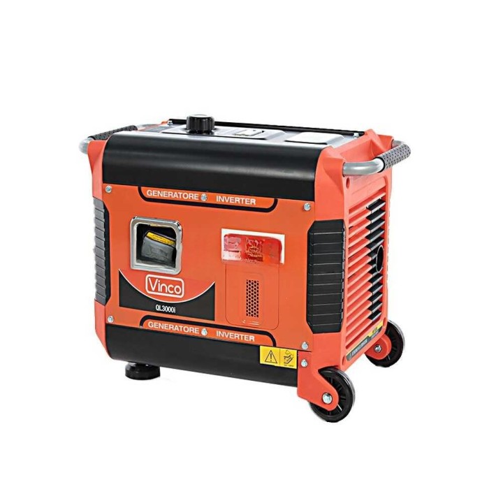 Vinco QL3000i invertterigeneraattori, 3 kW, 230 V, pyörällinen ja hiljainen