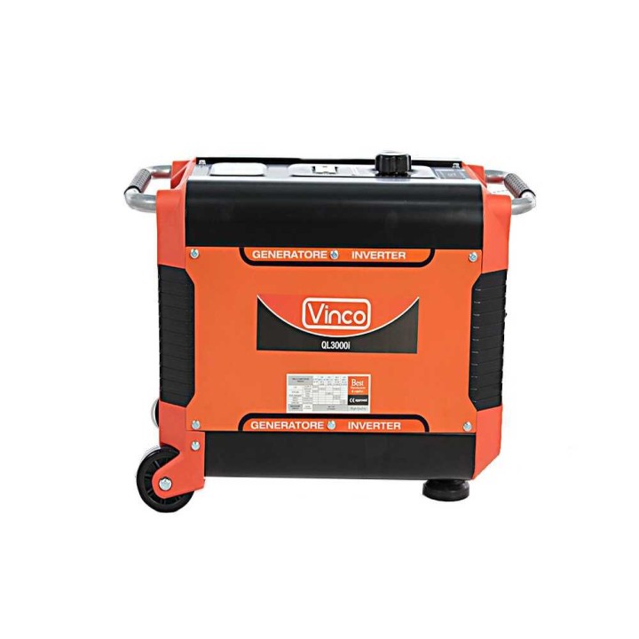 Vinco QL3000i invertterigeneraattori, 3 kW, 230 V, pyörällinen ja hiljainen