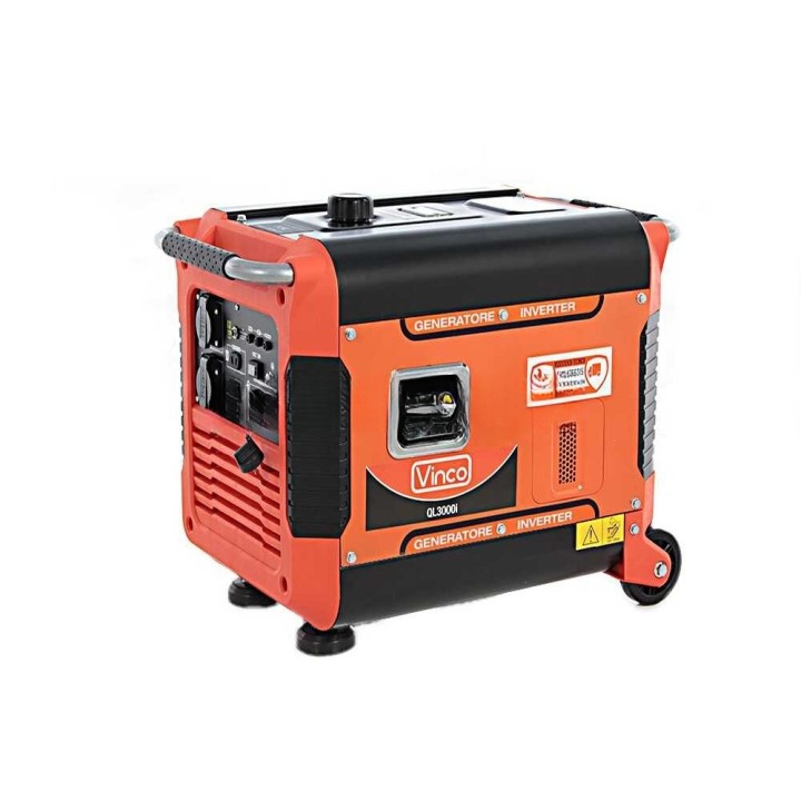 Vinco QL3000i invertterigeneraattori, 3 kW, 230 V, pyörällinen ja hiljainen