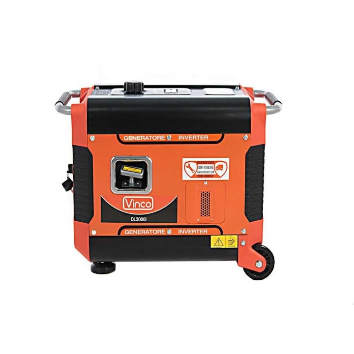 Vinco QL3000i invertterigeneraattori, 3 kW, 230 V, pyörällinen ja hiljainen
