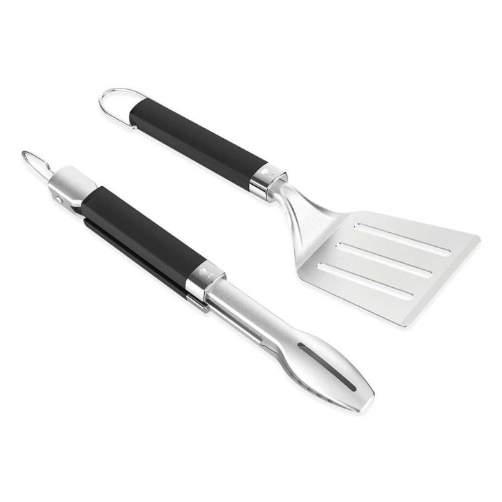 Weber 3400213 grillityökalusarja kannettaville grilleille, lasta ja lukittavat pihdit