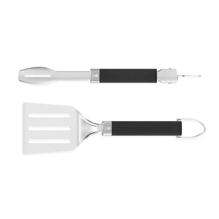 Weber 3400213 grillityökalusarja kannettaville grilleille, lasta ja lukittavat pihdit