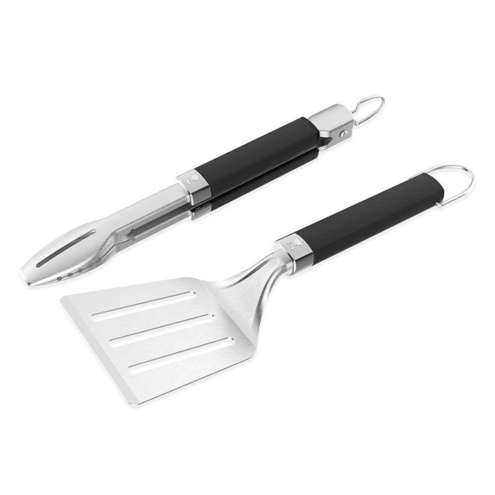 Weber 3400213 grillityökalusarja kannettaville grilleille, lasta ja lukittavat pihdit