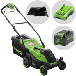 Greenworks MO40L411 01 akkuruohonleikkuri 40 V 4 Ah leikkuuleveys 36 cm