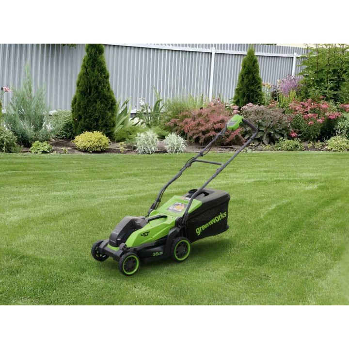 Greenworks MO40L411-01 akkuruohonleikkuri, 40 V, 4 Ah, leikkuuleveys 36 cm