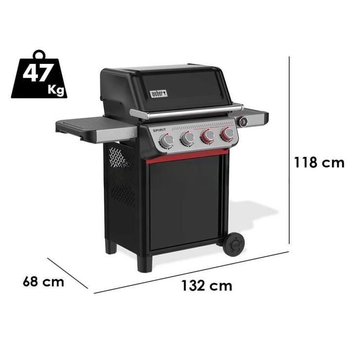 Weber Spirit EX-425 kaasugrilli, 4 poltinta, 10,3 kW, Wi-Fi, taittuva sivutaso