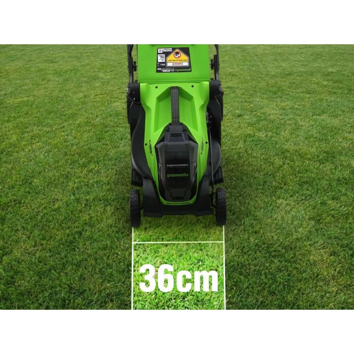 Greenworks LM360D akkuruohonleikkuri, 36 cm, 48 V, 4 Ah, 400 m²