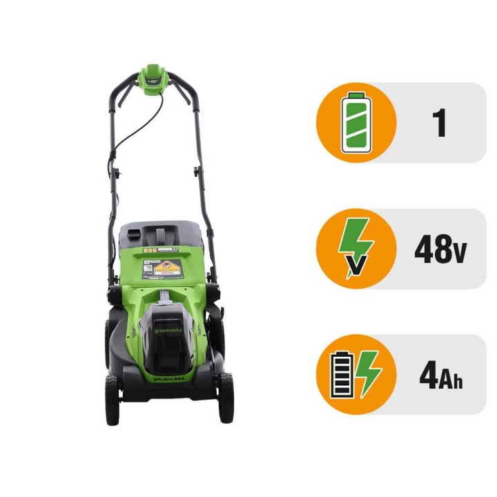 Greenworks LM360D akkuruohonleikkuri, 36 cm, 48 V, 4 Ah, 400 m²