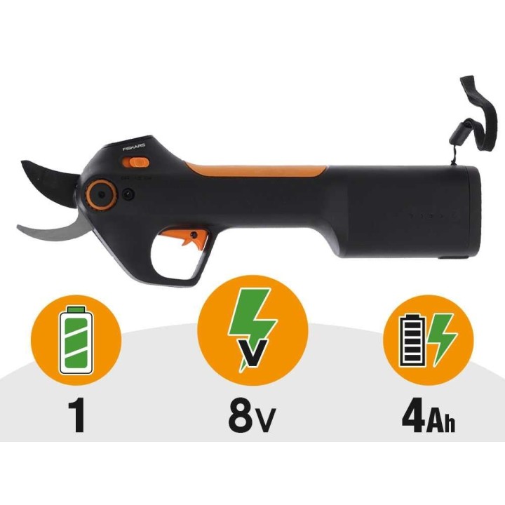 Fiskars ePruner M Bypass sähköoksasakset, 8 V, 4,0 Ah, 25 mm