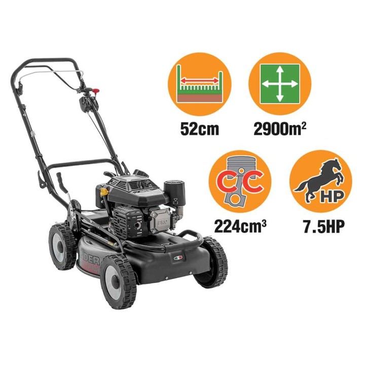 Marina Systems GRINDER Pro Max 52 VV bioleikkaava ruohonleikkuri, Kohler CV224, 52 cm, takaveto