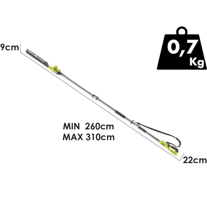 Ryobi RY18PHT40A-0 akkukäyttöinen teleskooppipensasleikkuri, 18 V, 40 cm
