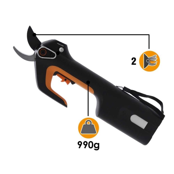 Fiskars ePruner L Bypass sähköoksasakset, 30 mm, 12 V, 4 Ah