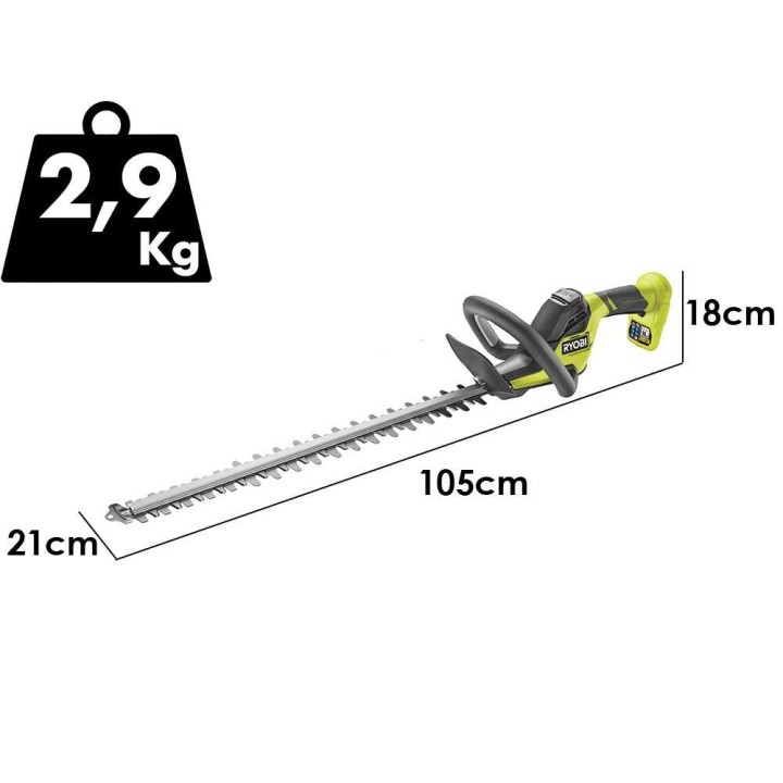 Ryobi RY18HT55A-120 akkukäyttöinen pensasleikkuri, 55 cm, 18 V, 2 Ah
