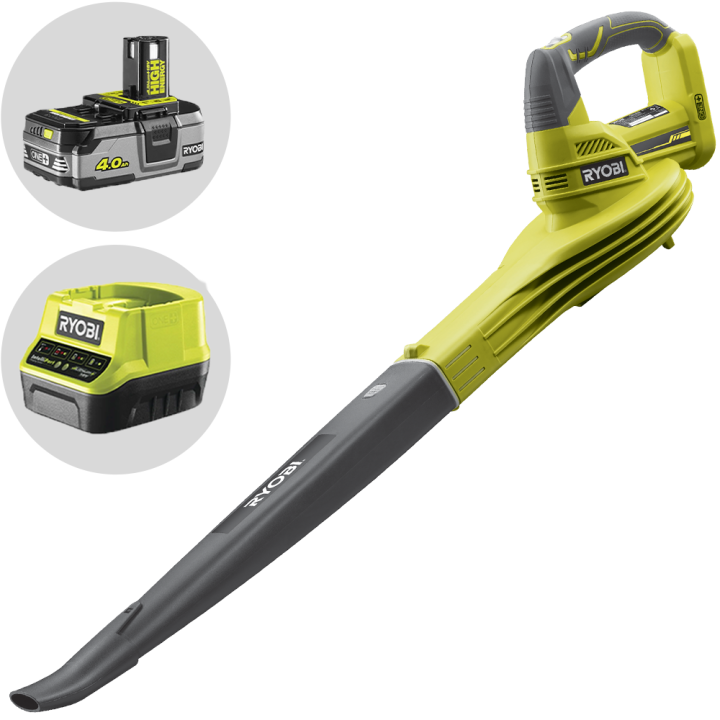 Ryobi RBL1820S40F akkulehtipuhallin 18 V 4 Ah 245 km h