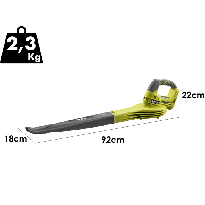 Ryobi RBL1820S40F akkulehtipuhallin, 18 V, 4 Ah, 245 km/h