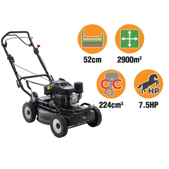 GRINDER Pro Max 4x4 52 bioleikkaava ruohonleikkuri, Kohler CV224, 52 cm