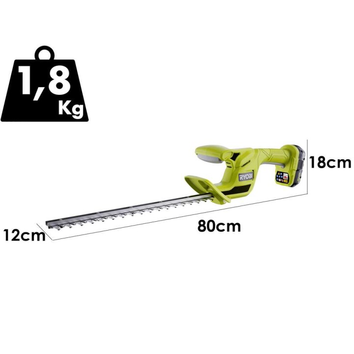 Ryobi RY18HT40B-0 akkupensasleikkuri, 40 cm, 18 V, ilman akkua ja laturia