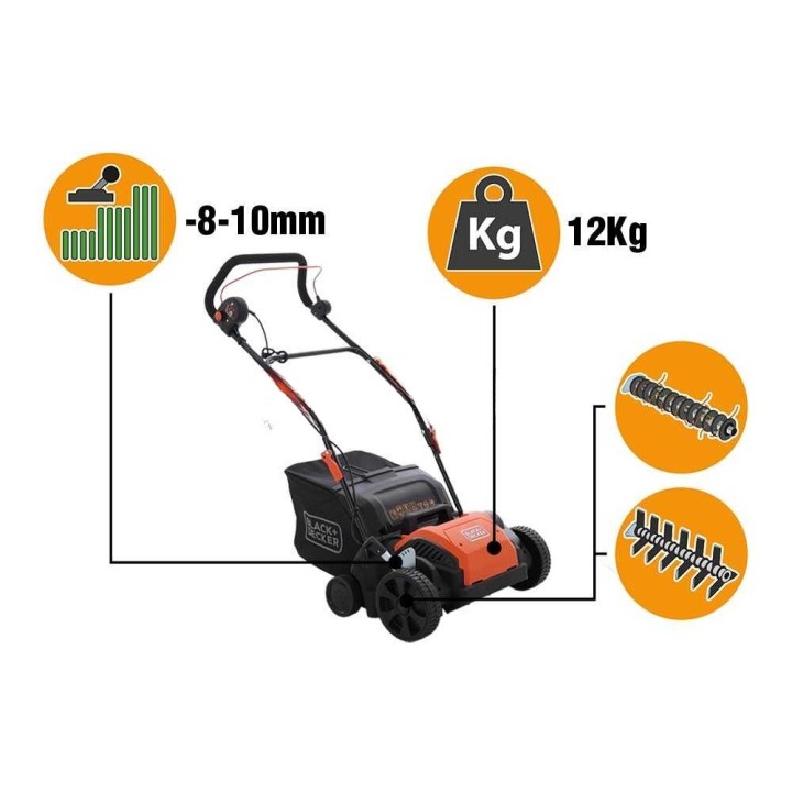Black & Decker BEOEP320-QS sähköinen arieggiaattori ja scarifier, 1 200 W, 30 cm, 230 V