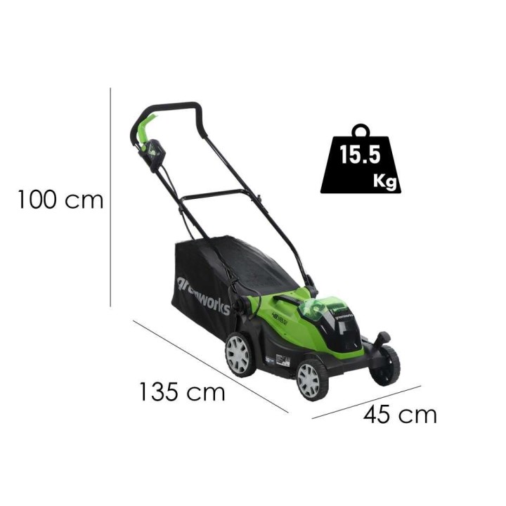 Greenworks G48LM36-G24ST25 akkuruohonleikkuri- ja reunatrimmerisarja, 48 V, 2 Ah