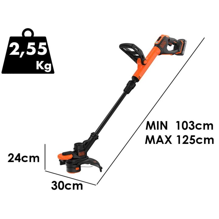 Black & Decker BCST918D1-QW akkutrimmeri, 18 V, 28 cm, 2 Ah