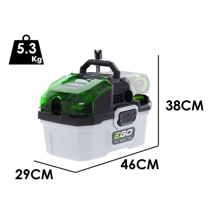 Ego WDV 0300E märkä- ja kuivaimuri, 12 l, 56 V, ilman akkua ja laturia