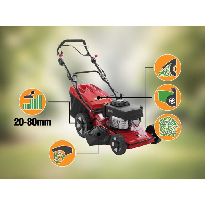 AGRI 55 SKW 3V vetävä ruohonleikkuri, Kawasaki FJ180V, 6 HP, 52 cm