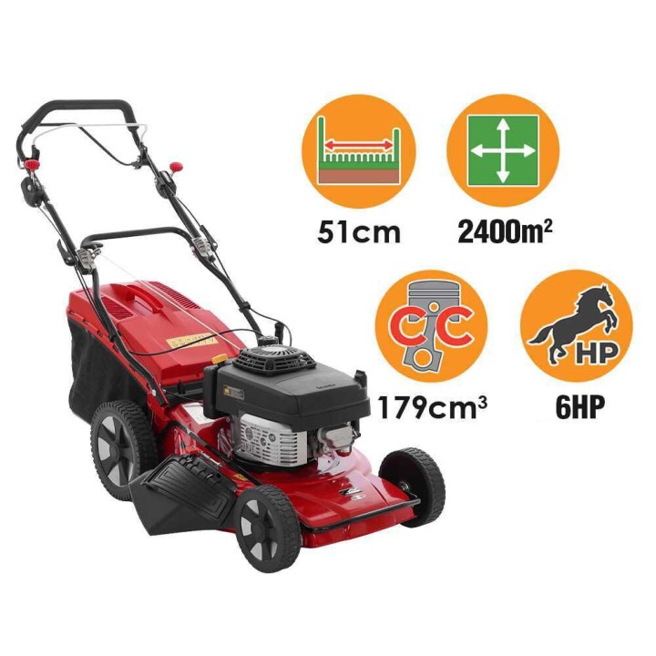 AGRI 55 SKW 3V vetävä ruohonleikkuri, Kawasaki FJ180V, 6 HP, 52 cm
