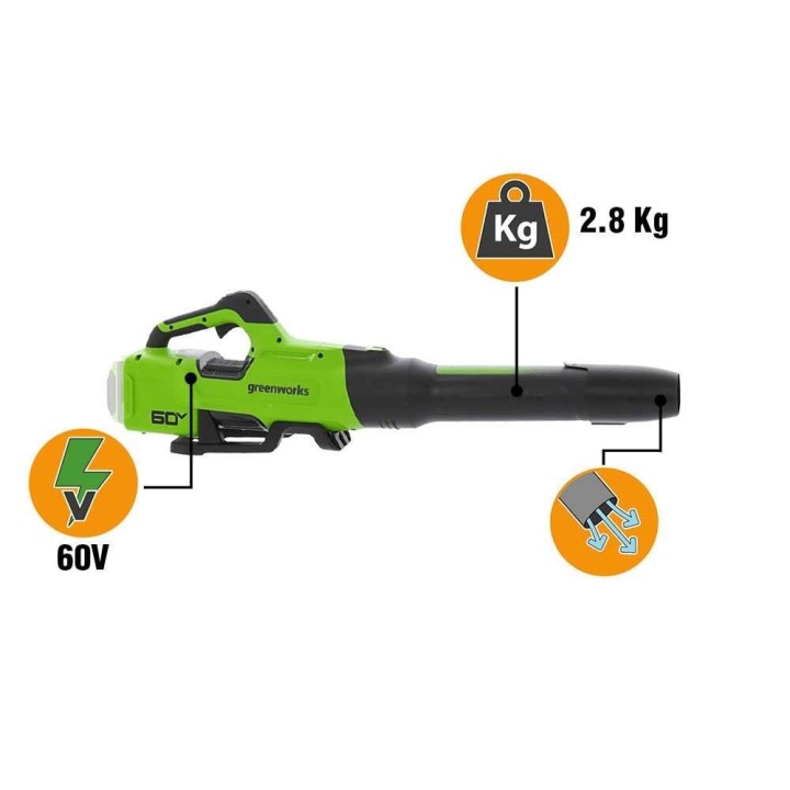 Greenworks BL2206H akkupuhallin, 60 V, ilman akkua ja laturia