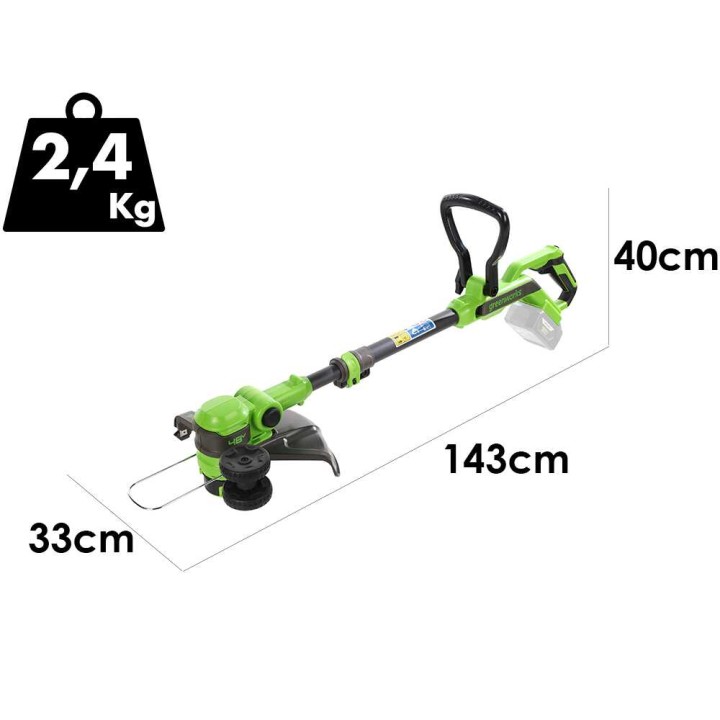 Greenworks G48GTE30IIK2 akkuruohotrimmeri, 48 V, 30 cm, ilman akkua ja laturia