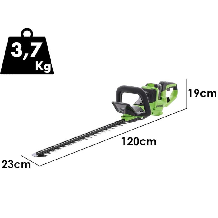 Greenworks HT48DL210-01 akkukäyttöinen pensasleikkuri, 48 V, 66 cm, 2 Ah