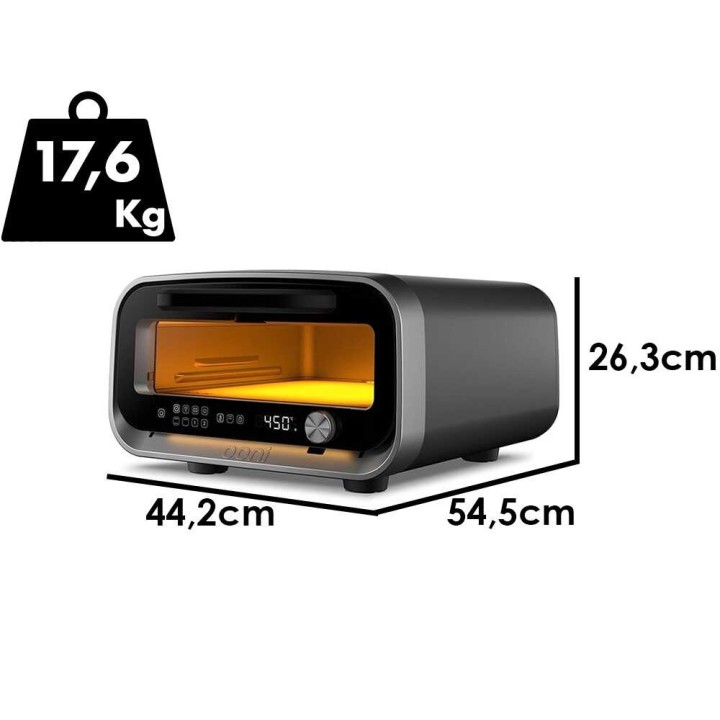 OONI Volt 2 Nero sähköinen pizzauuni, 33 × 33 cm, 450 °C, 230 V