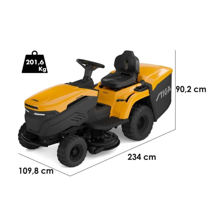 Stiga Estate 598e akkukäyttöinen ajoleikkuri, 2 akkua 56 V / 40 Ah, 98 cm