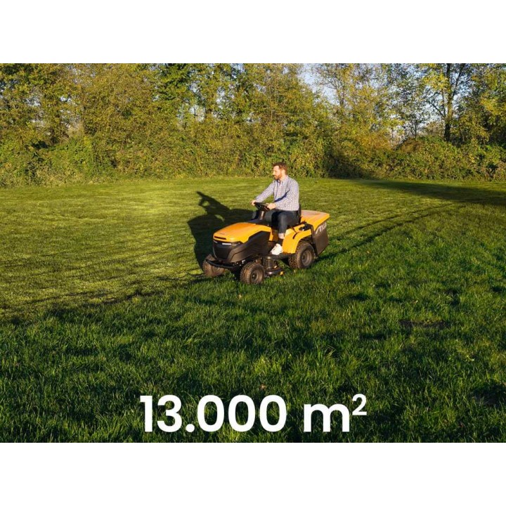 Stiga Estate 598e akkukäyttöinen ajoleikkuri, 2 × 56 V / 40 Ah, 98 cm, keruu ja bioleikkuu