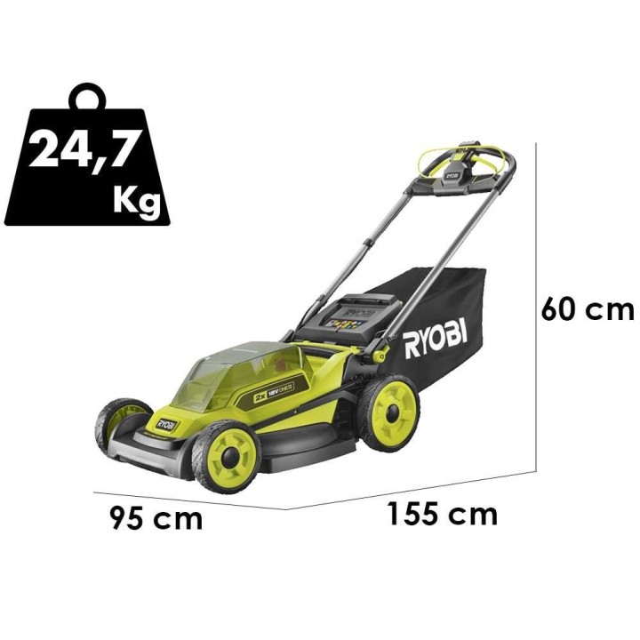 Ryobi RY18LMXSP51A-0 akkuruohonleikkuri, 51 cm, 18 V, ilman akkuja ja laturia