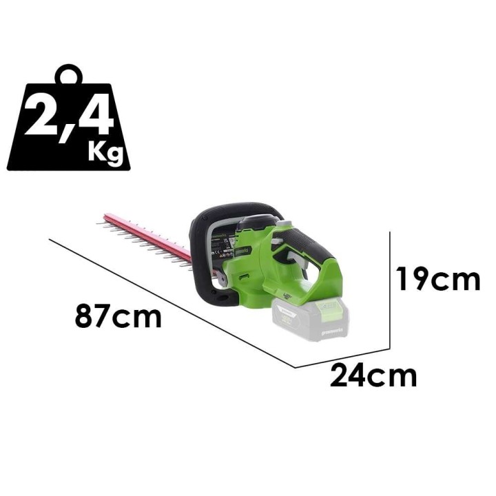 Greenworks G48HT akkupensasleikkuri, 51 cm, 48 V, ilman akkua ja laturia