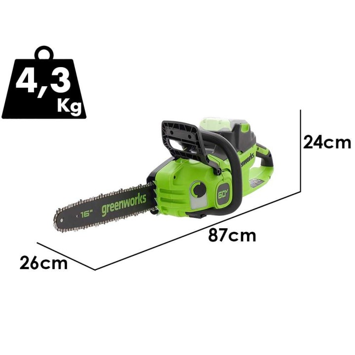Greenworks CS40O6 akkumoottorisaha, 60 V, 40 cm, ilman akkua ja laturia