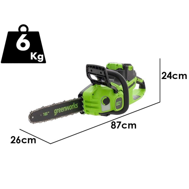 Greenworks CS40O6 akkumoottorisaha polttopuille, 60 V, 4 Ah, 40 cm