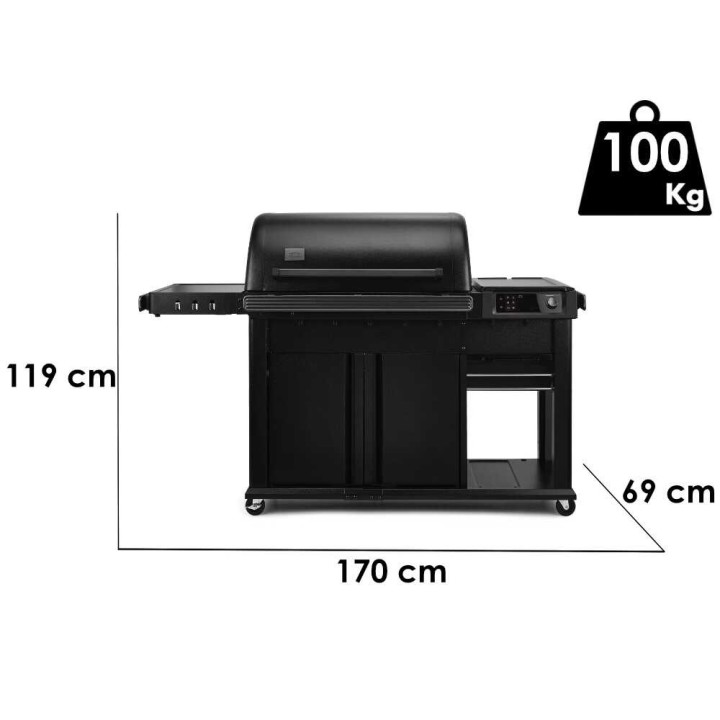 Woodridge Elite -pelletgrilli, 6 320 cm², WiFIRE®, 80–260 °C