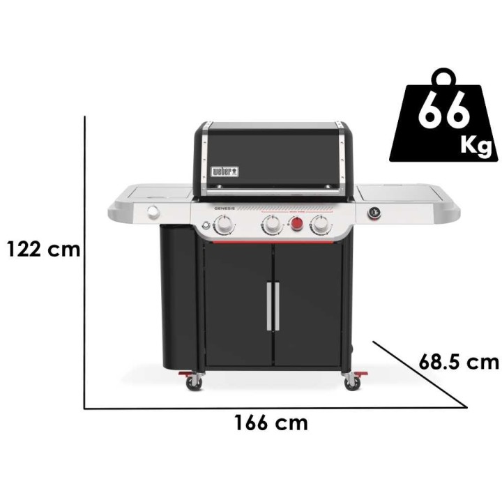 Weber Genesis EPX-335W kaasugrilli, 3 poltinta, 18,76 kW, 68 × 48 cm