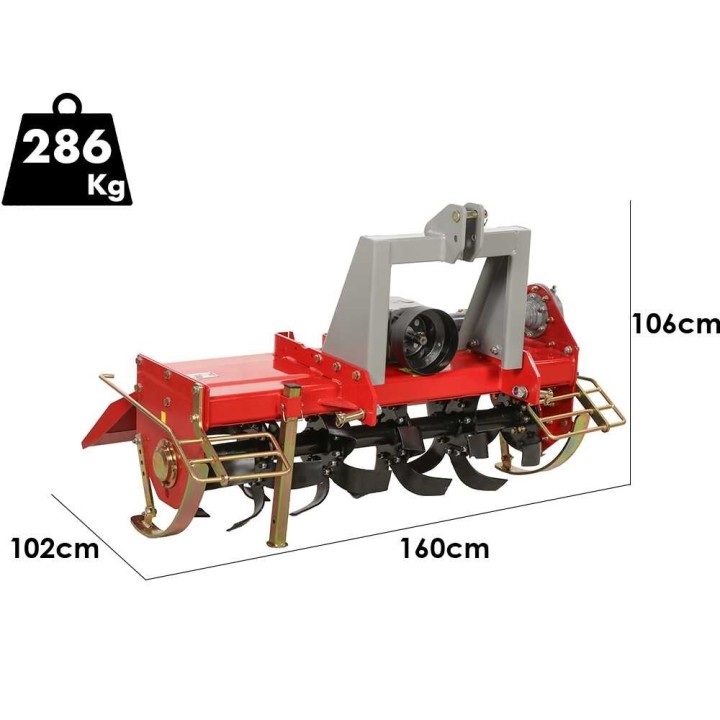 GeoTech Pro HRT-135 traktorijyrsin, 135 cm, 25–30 HP, kiinteä kiinnitys