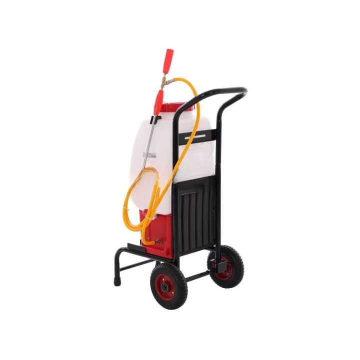 GeoTech SP 250 E akkukäyttöinen ruiskupumppu, 25 l, 12 V, selkäkäyttö ja trolley