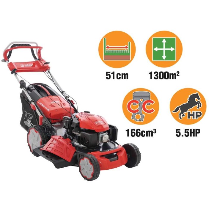 Efco LR 53 TKE AllRoad PLUS 4 -vetävä ruohonleikkuri, 166 cm³, 51 cm, sähkökäynnistys